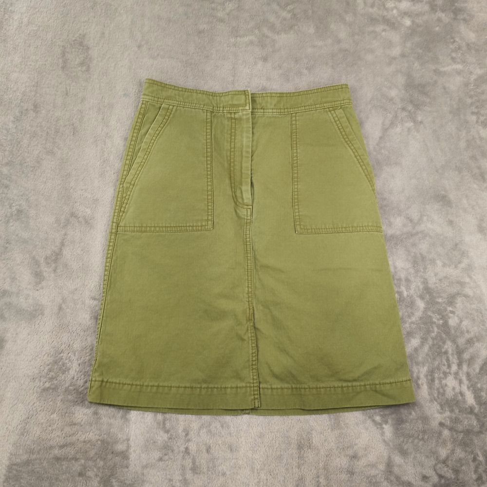 J.crew Olive Green Women's Cotton A-Line Skirt Size 0